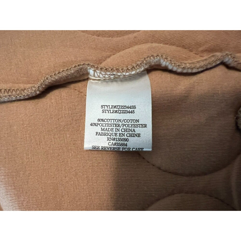Z Supply Redwood Tan Short Boxy Quilted Jacket Size M Transition Piece Casual - Picture 9 of 13